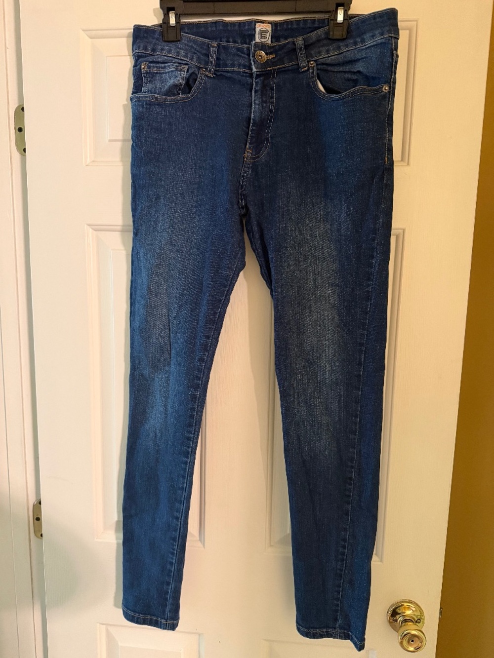 Ze Enzo 989 Men's Skinny Jeans Size 34 Mid Rise Medium Wash 98.5% Cotton EUC